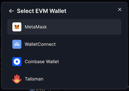 Select EVM Wallet
