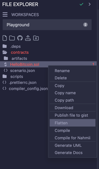 Flatten contract on Remix IDE